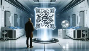 DALL·E 2024 06 10 08.01.35 A 16 9 illustration for an article on QR Phishing in a futuristic and minimalist style with advanced technology. The scene is set in a sleek white 1