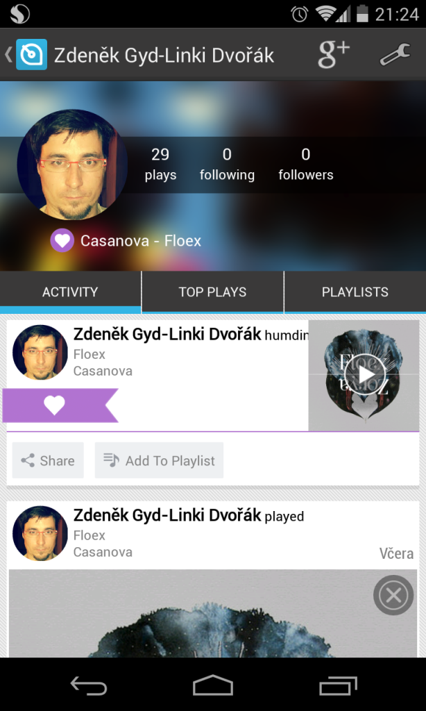 Hudebně sociální integrace se Soundwave 20 Můj profil na Soundwave