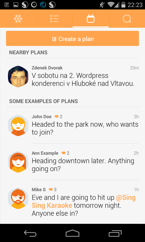 Aplikace Swarm od Foursquare je tady! 2 Tak vypadají plány ve Swarmu