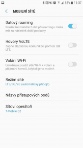 Samsung S7 a rychle se vybíjející baterie 3 Kde vypnout VoLTE v nastavení?