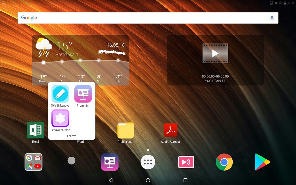 Lenovo Yoga Tablet 3 Pro: více zábavy, méně práce s 10 palci 18 Screenshot 2018 05 16 08 53 33 274