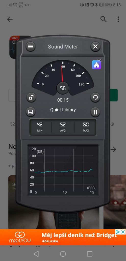 Airbi Sponge - recenze kompaktní čištičky vzduchu 11 Screenshot 20200416 081808 app.tools .soundmeter.decibel.noisedetector