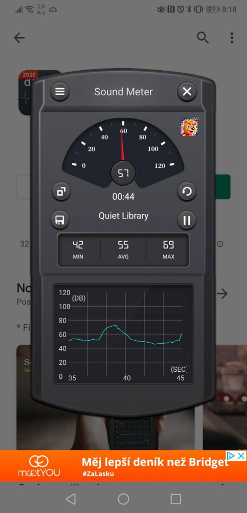Airbi Sponge - recenze kompaktní čištičky vzduchu 10 Screenshot 20200416 081838 app.tools .soundmeter.decibel.noisedetector