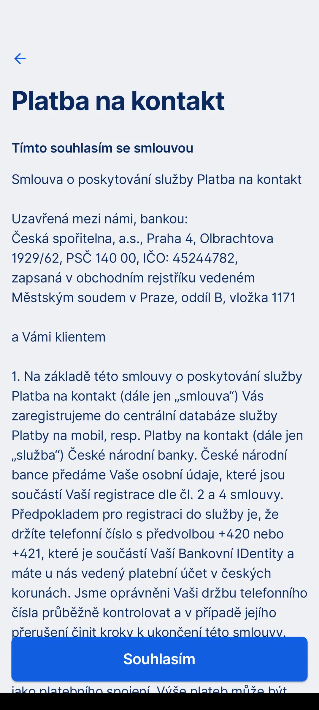 Platby na kontakt už v Česku běží 1 Screenshot 20231115 105332