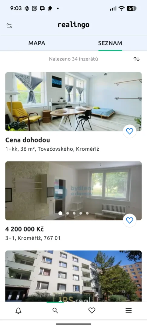 Český realitní agregátor, který chce zjednodušit hledání bydlení. To je Realingo 5 Screenshot 20251009 090316