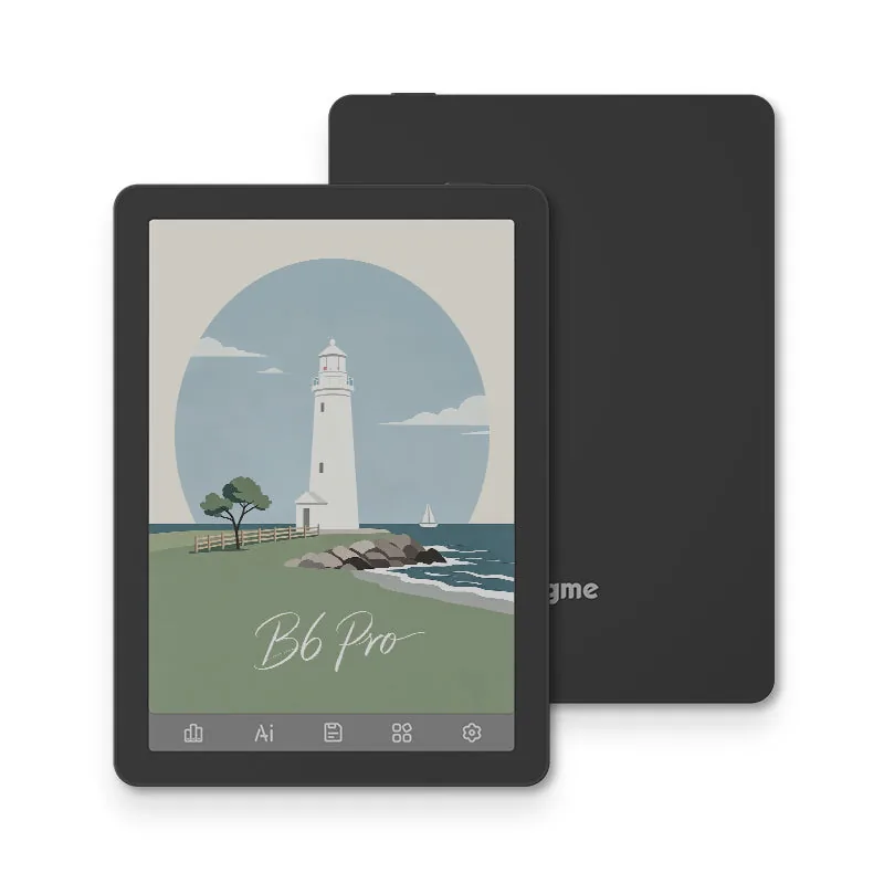 Bigme B6 Pro: barevná čtečka se slotem na SIM stáhne knihy i bez Wi-Fi 2 Bigme B6 Pro — černá varianta čtečky zepředu a zezadu