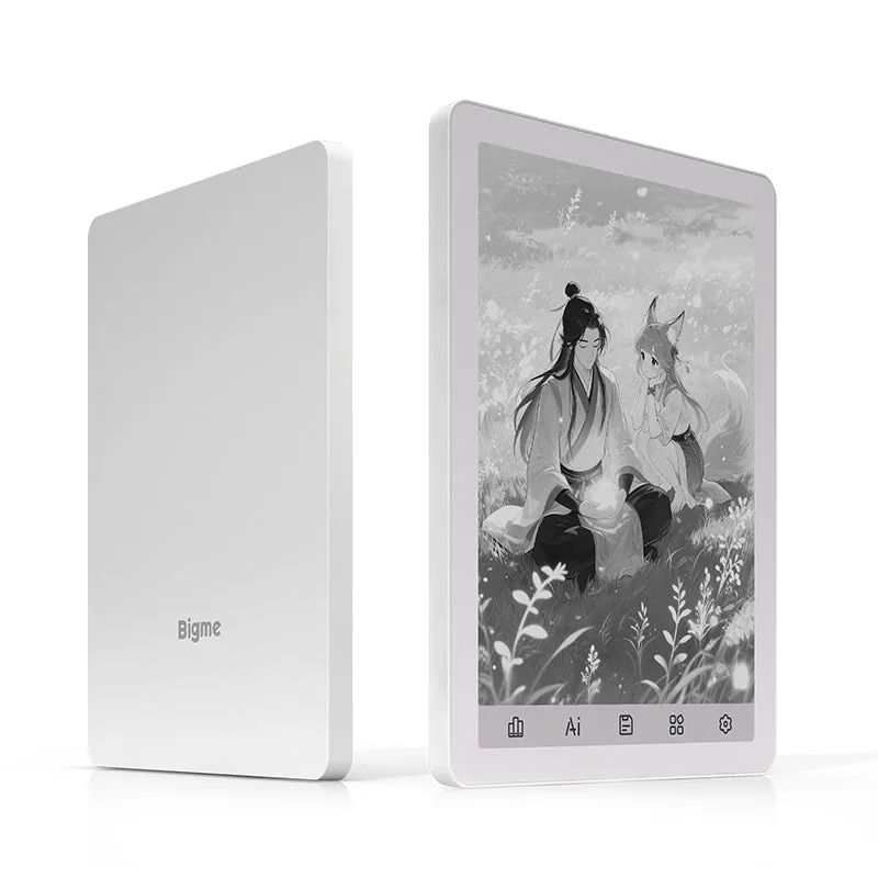 Portfolio Bigme od 3 185 Kč: barevné čtečky z evropského skladu, žádné clo z Číny 3 B6 Black & White 300PPI: šestipalcová černobílá čtečka Bigme s Androidem 14, pohled zpředu i zezadu