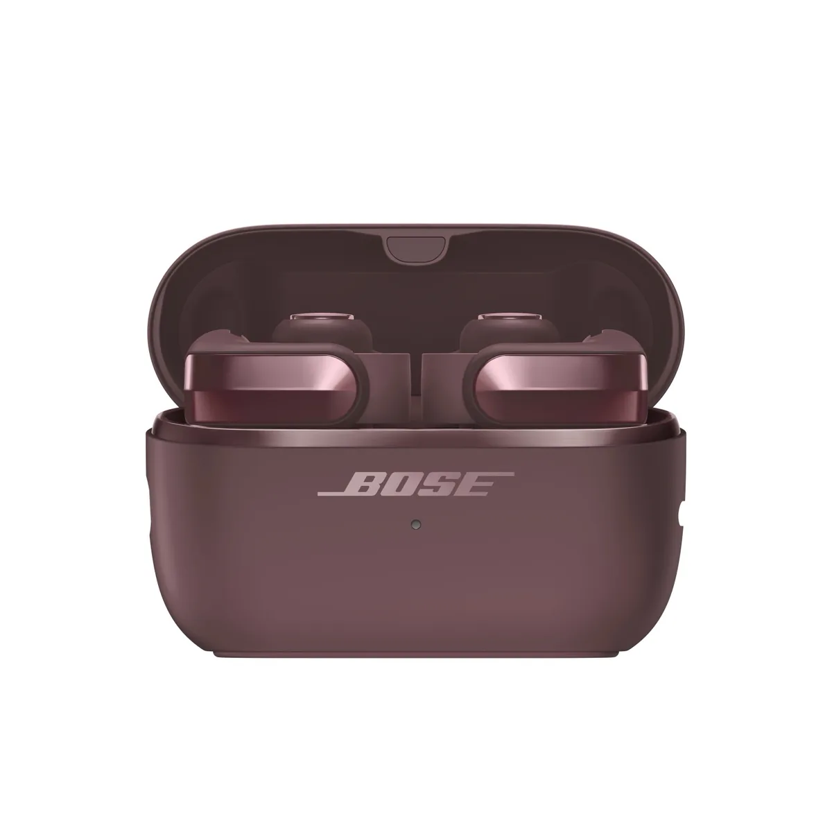Bose Ultra Open Earbuds 2. generace vydrží devět hodin, sportovní verze Sport Open stojí 4 900 Kč 21 Bose Ultra Open Earbuds (2nd Gen) Cherry Chocolate – otevřené nabíjecí pouzdro v tmavě vínové barvě se sluchátky uvnitř