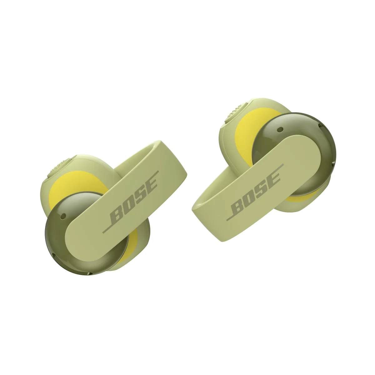 Bose Ultra Open Earbuds 2. generace vydrží devět hodin, sportovní verze Sport Open stojí 4 900 Kč 25 Bose Sport Open Earbuds Eucalyptus Green – pár sluchátek v pastelově zelené barvě se žlutými detaily