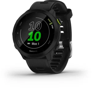 Garmin Forerunner 55 Garmin Forerunner 55 – černé běžecké hodinky se zeleným časem na displeji