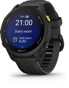 Garmin Forerunner 70 Garmin Forerunner 70 – černé hodinky s večerním pozdravem a budíkem na displeji