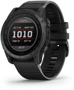Garmin Tactix 7 Garmin Tactix 7 – černé hodinky s údaji o nadmořské výšce a tlaku na displeji