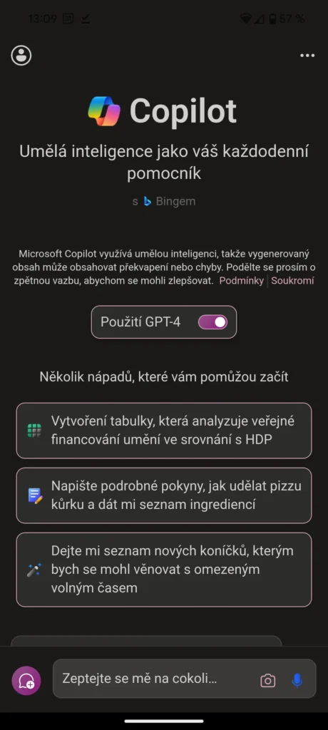 Copilot od Microsoftu. Zdarma nahradí většinu placeného ChatGPT 2 copilot mobil