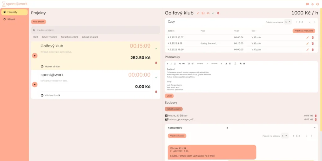 spent@work - time tracker pro freelancery 19 dashboard