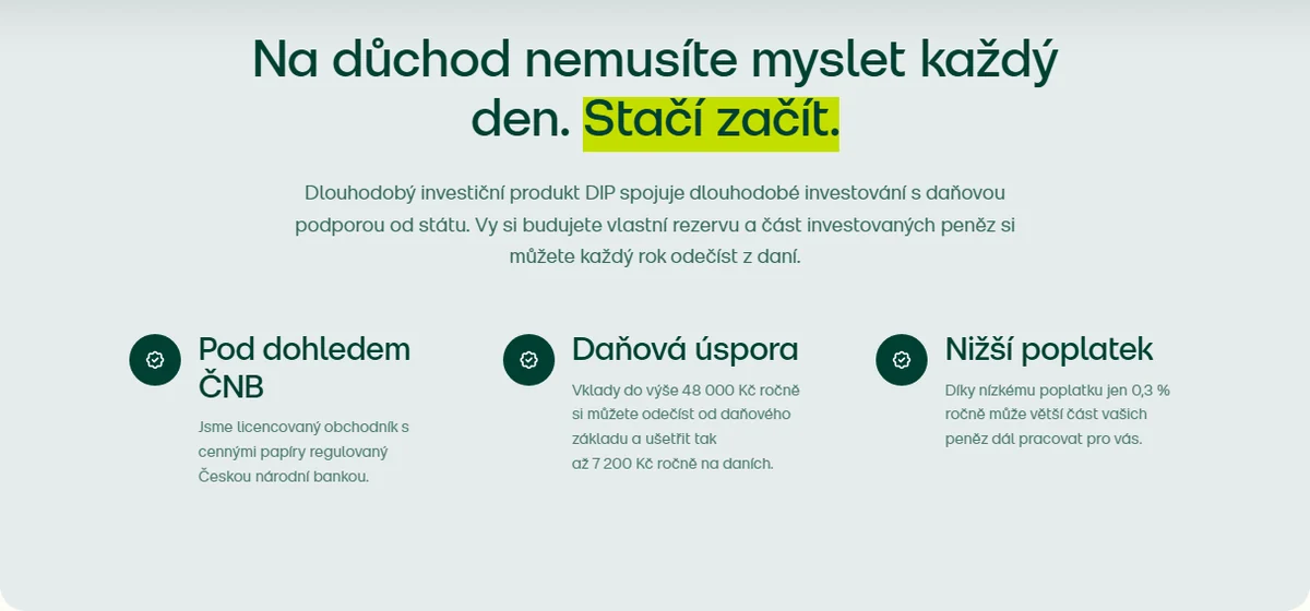 Naše dojmy z investiční platformy Fondee po necelých 3 letech 41 Direct Fondee – stránka DIP s daňovou úsporou až 7 200 Kč ročně a poplatkem 0,3 %