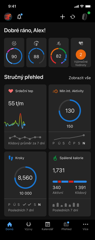 Garmin CIRQA Smart Band: náramek bez displeje s výdrží 10 dní 21 Domovská obrazovka bez aktivity