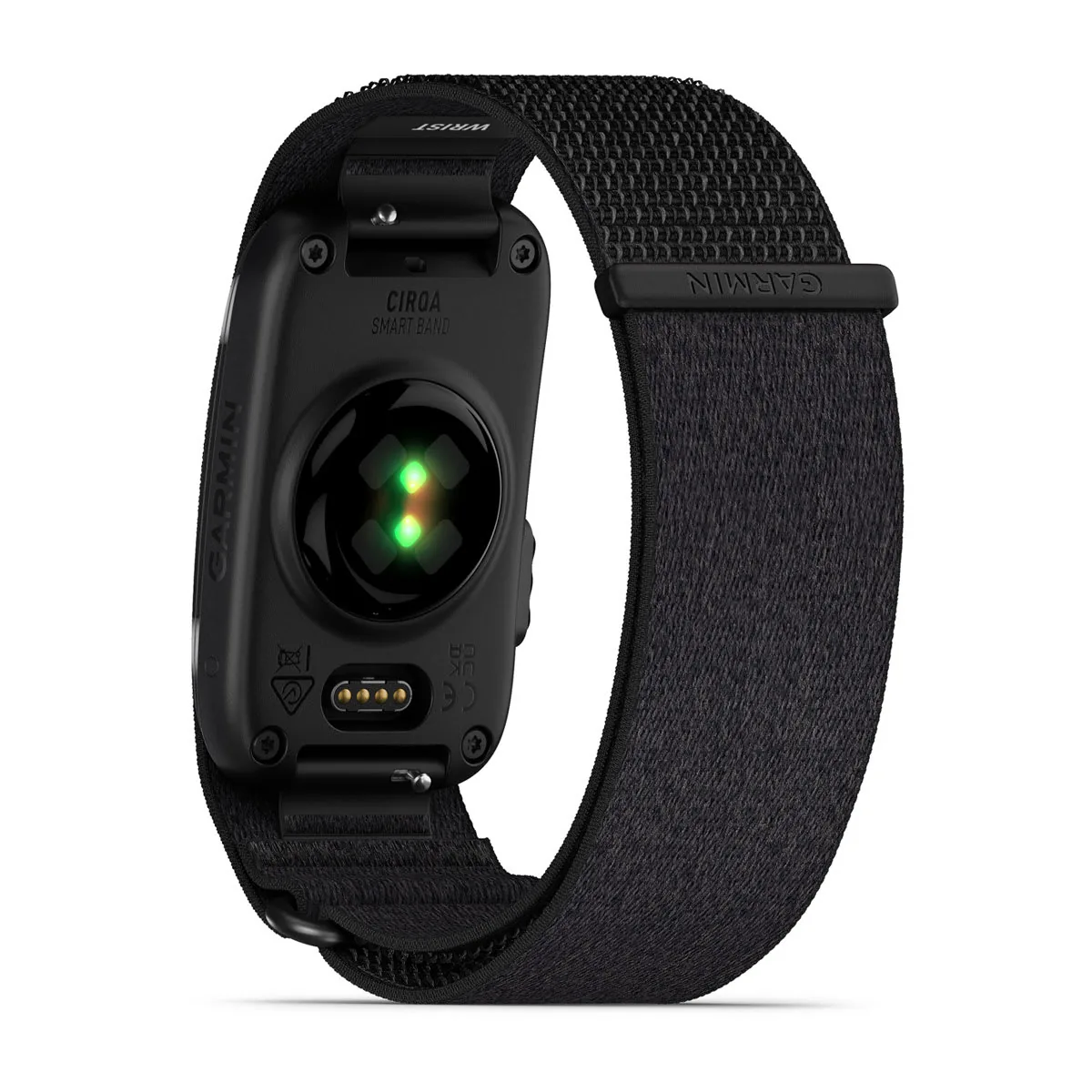 Garmin CIRQA Garmin CIRQA – zadní strana modulu s optickým snímačem tepu Elevate Gen 4 a nabíjecími kontakty