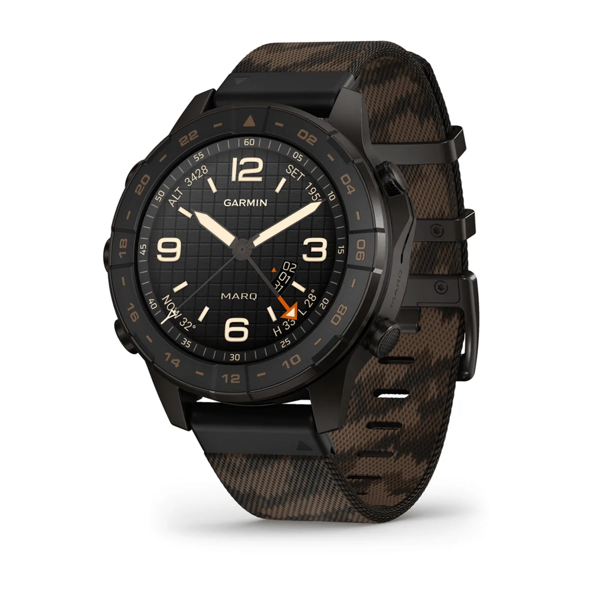 Garmin MARQ Commander (Gen 3) Garmin MARQ Commander (Gen 3) – černé hodinky s maskovacím řemínkem z nylonové tkaniny