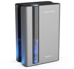 Rohnson R-9008 True Ion Compact Rohnson R-9008 True Ion Compact – šedý kompaktní odvlhčovač s modře podsvíceným průzorem nádrže