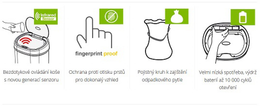 Tip na bezdotykový koš: Helpmation OVAL 40 l 4 koš5
