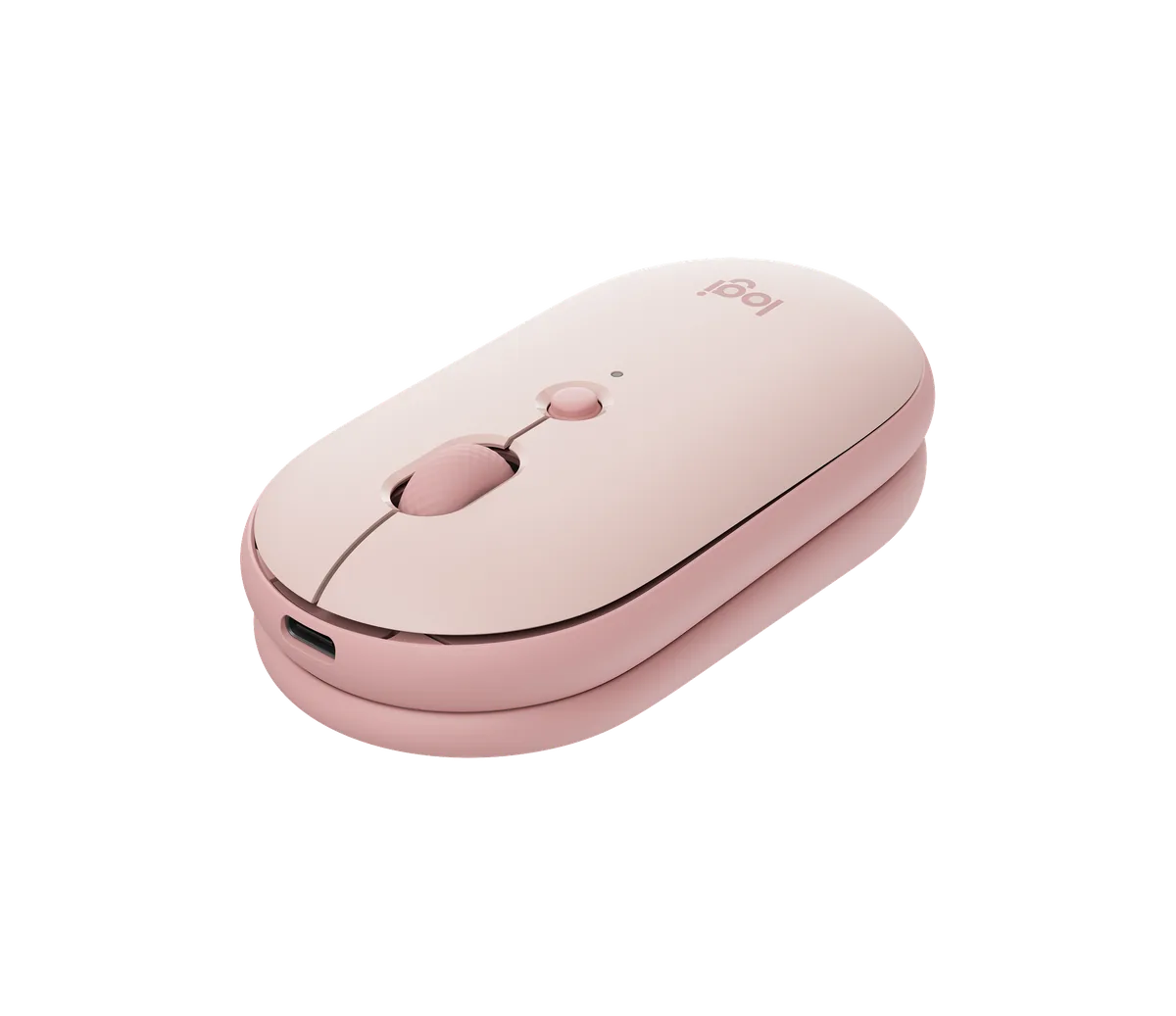 Logitech Pebble Up: myš na cesty si na stole zvednete do sklonu 35 stupňů 19 Logitech Pebble Up – růžová myš ve složeném plochém tvaru