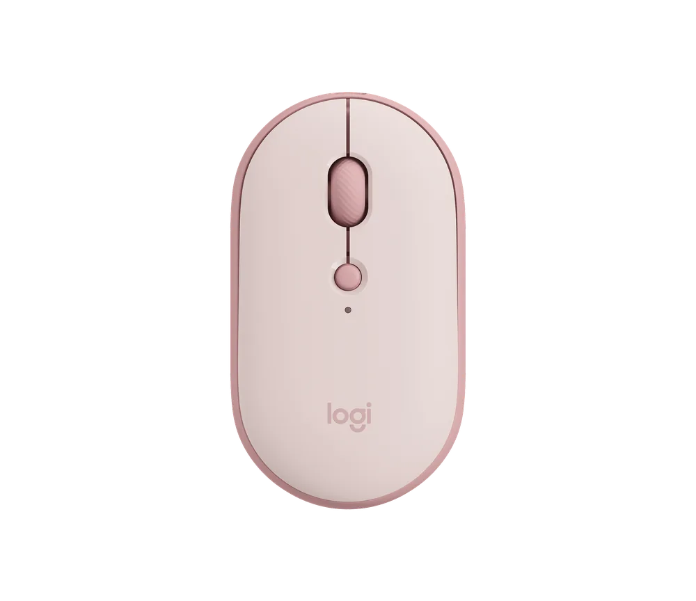 Logitech Pebble Up: myš na cesty si na stole zvednete do sklonu 35 stupňů 23 Logitech Pebble Up Rose Pink – růžová myš shora