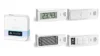 Meross MSH450P, MS120H, MS220H, MS420H a MS700H: chytrý hub a čtyři bílá čidla na bílém pozadí
