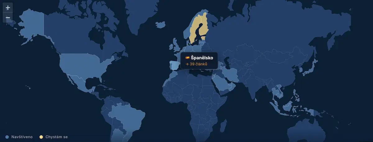 Vibecodovaný redesign travel blogu s Claude Code? To je nejnovější příběh Petra On The Way 1 petraontheway mapa