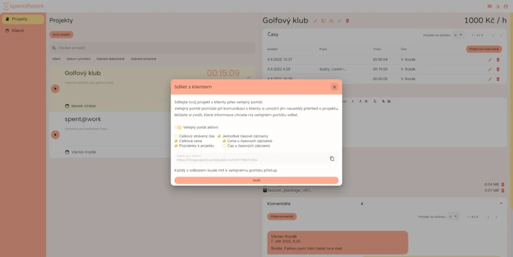 spent@work - time tracker pro freelancery 20 public portal setup