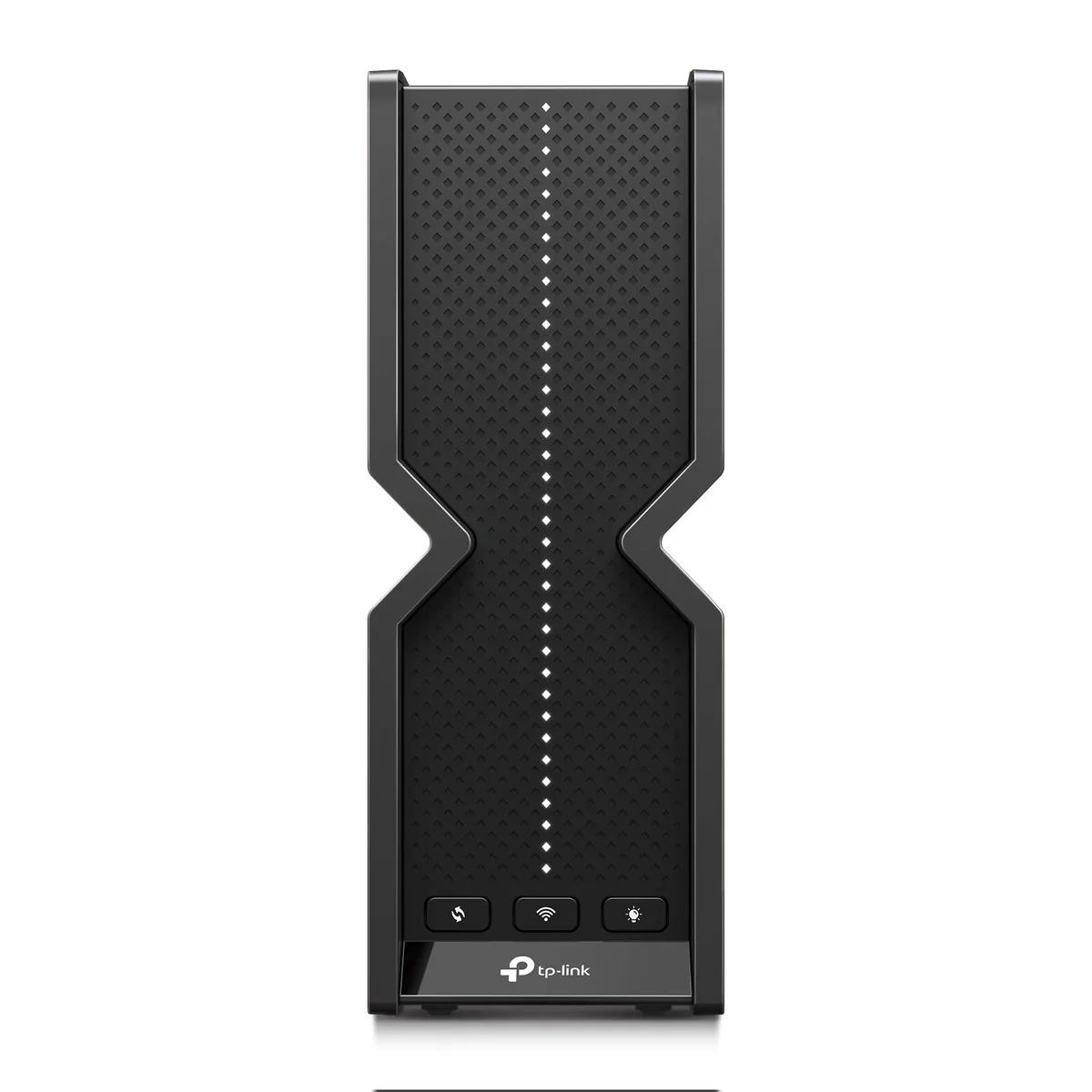 TP-Link Archer BE550: Wi-Fi 7 a pětkrát 2,5 Gb/s po kabelu za 5 199 Kč 2 TP-Link Archer BE550 — čelní pohled na router s třemi tlačítky ve spodní části