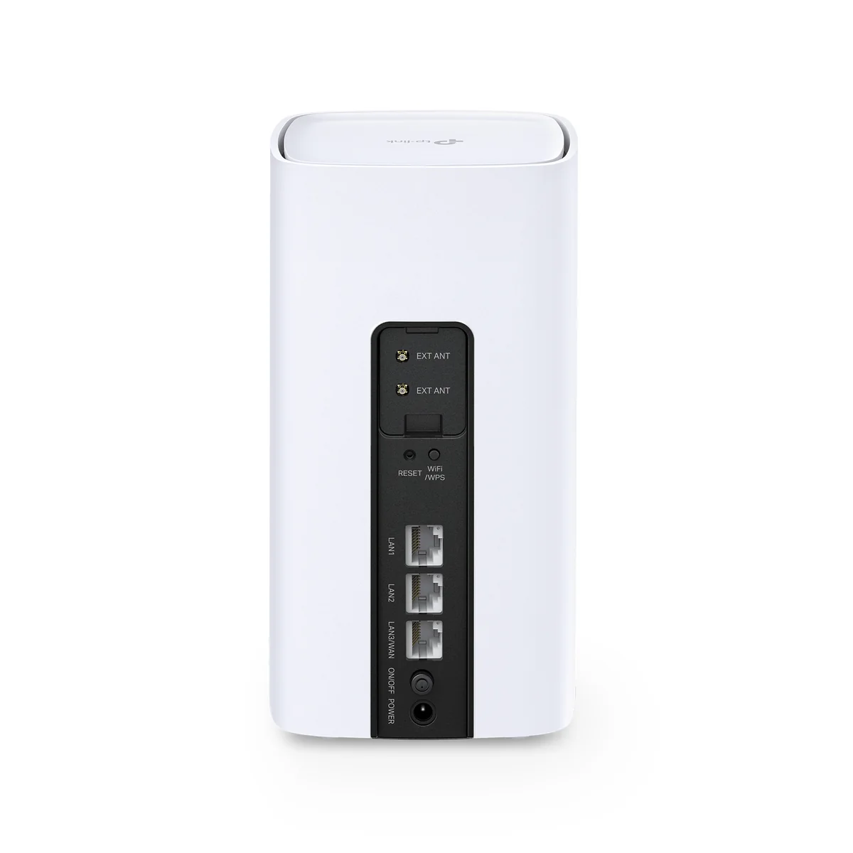 TP-Link Archer NX505 rozjede internet po vložení SIM a stáhne až 6,47 Gb/s 2 TP-Link Archer NX505 — zadní strana routeru s gigabitovými porty, slotem na nano SIM a tlačítky